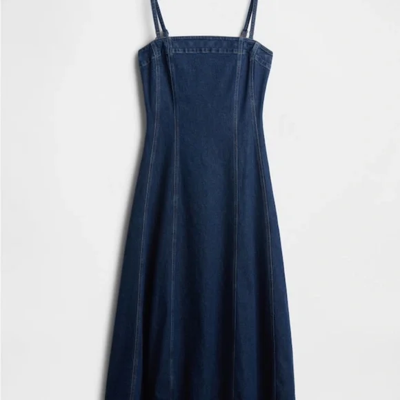 GAP Blue Midi Denim Dress - Picture 6 of 8